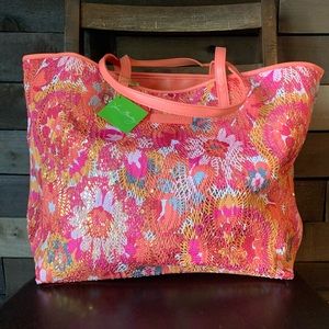 Vera Bradley Summer Sparkle Tote In Pixie Blooms